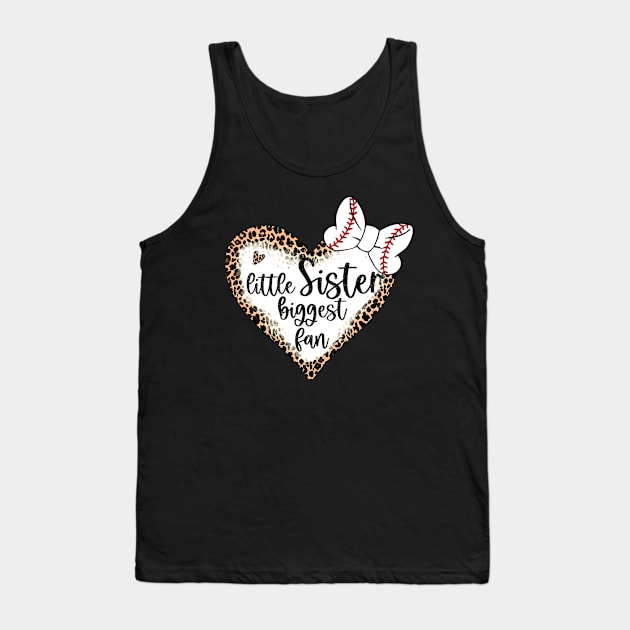 Baseball Little Sister Biggest Fan   Sister Baseball Heart Tank Top by Wonder man 